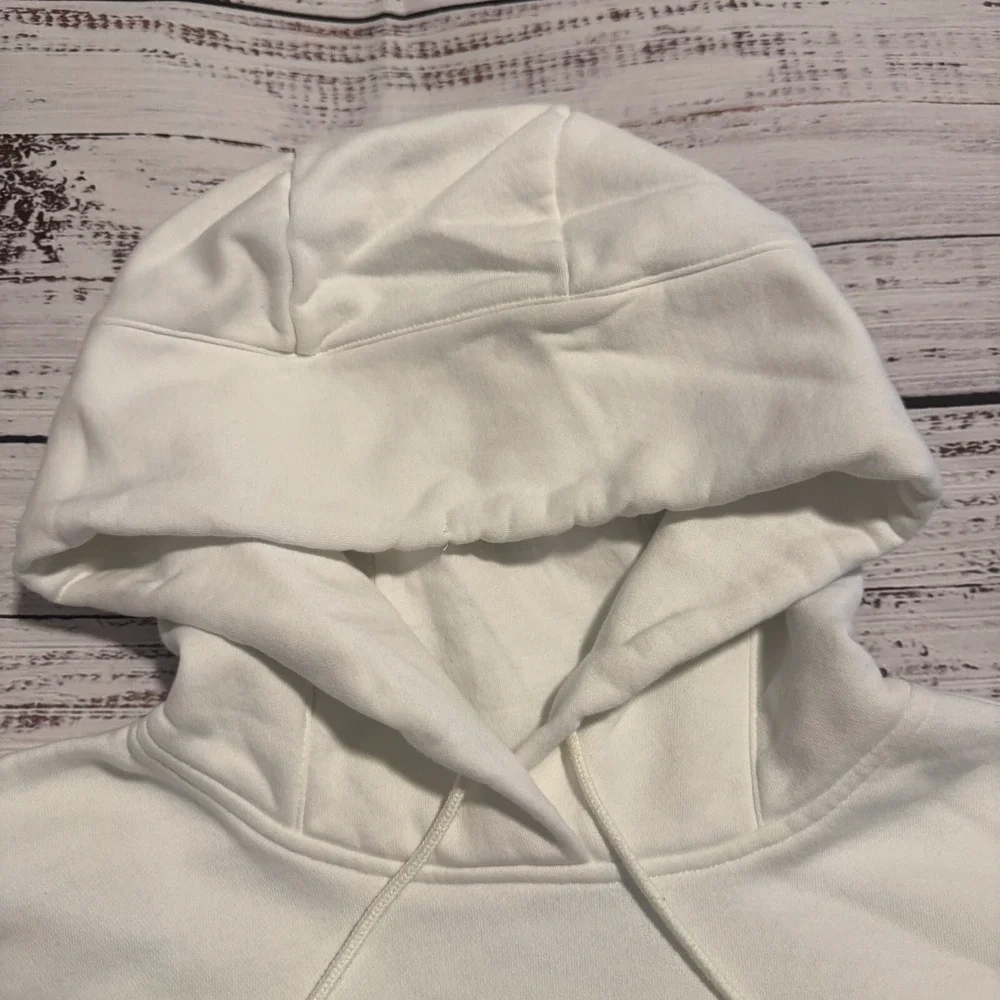 (STAINS)‎ Nike Fleece Pullover Hoodie Sweater White Men's Size Medium